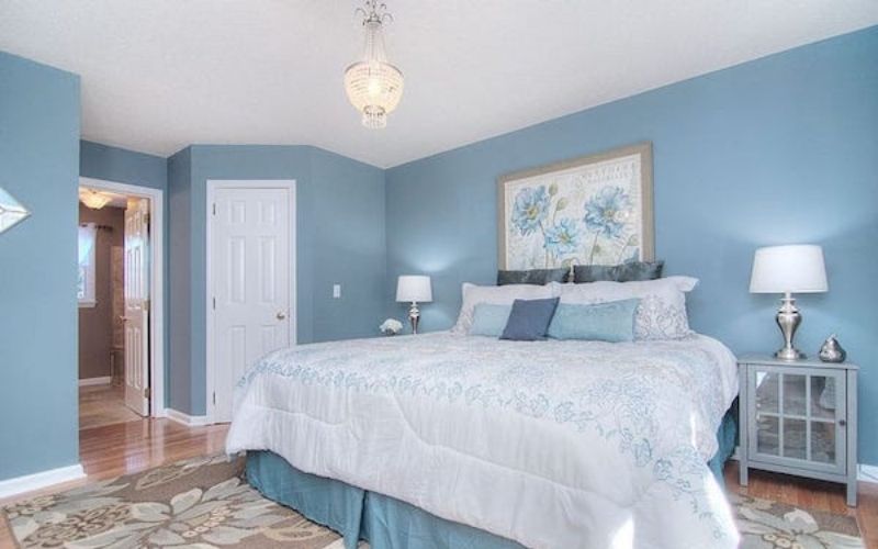 Mẫu phòng ngủ màu xanh dương mát mẻ