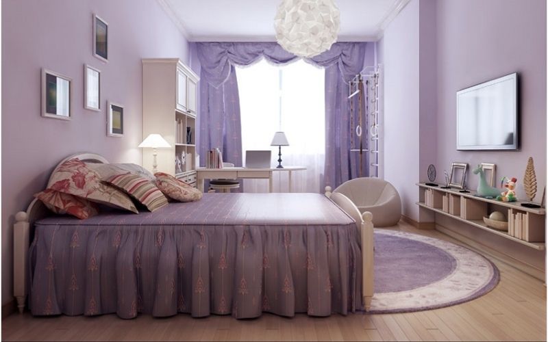 Ý tưởng sơn phòng ngủ màu tím trang nhã
