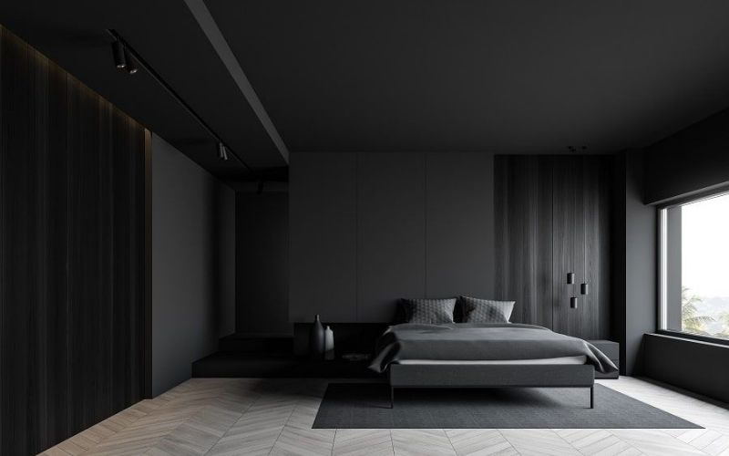 Sơn phòng ngủ màu đen huyền bí