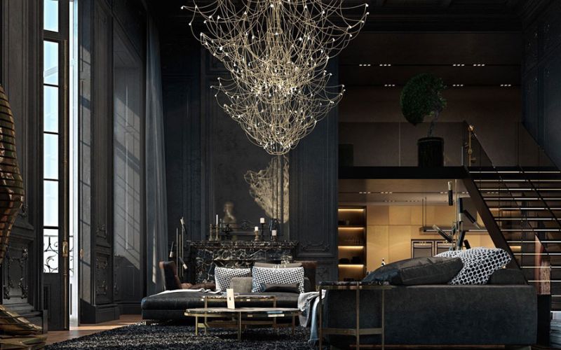 Gợi ý mẫu sơn phòng khách cho người mệnh Thủy