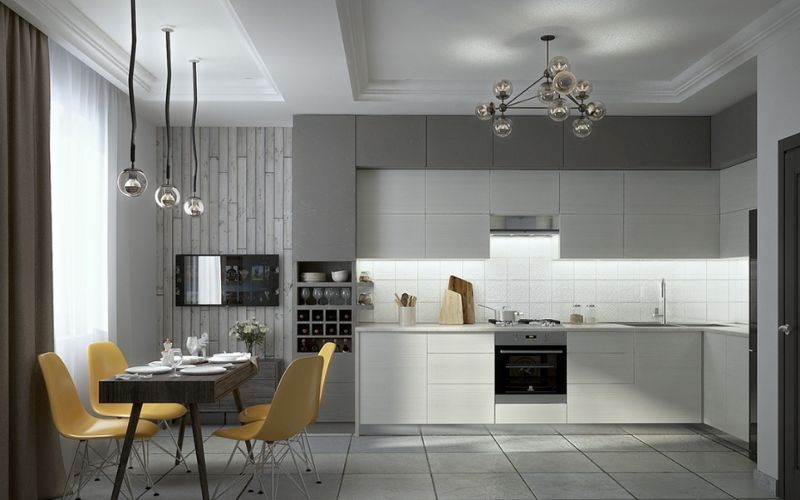 Gợi ý mẫu sơn phòng bếp cho người mệnh Thủy