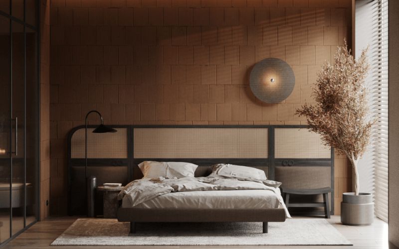 Gam màu nâu thoáng đãng cho phòng ngủ