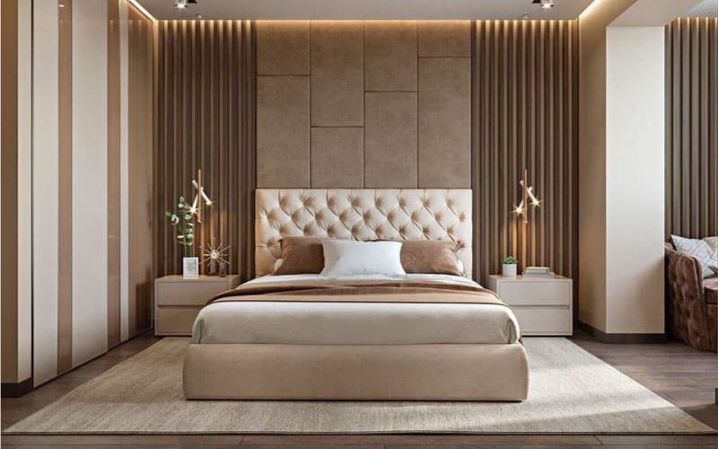 Sơn màu nâu đất trong phòng ngủ