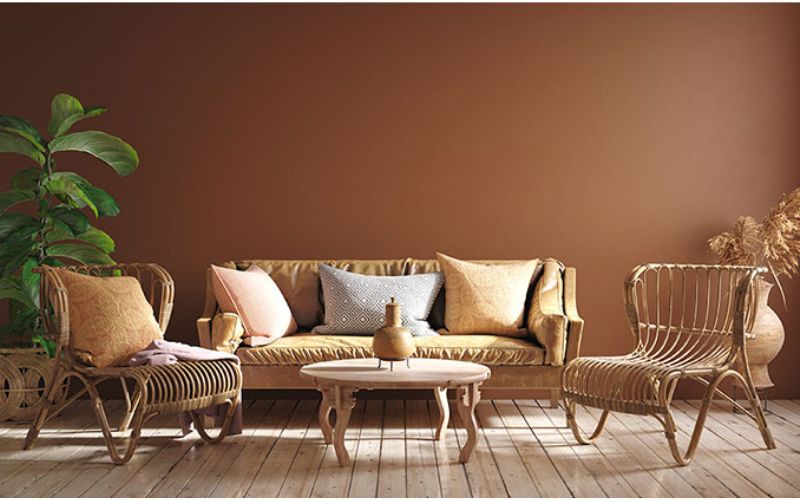 Phối màu sơn nâu đất và nâu nhạt