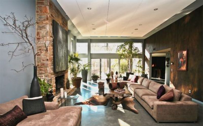 Ý tưởng sơn nhà màu nâu và xám hiện đại