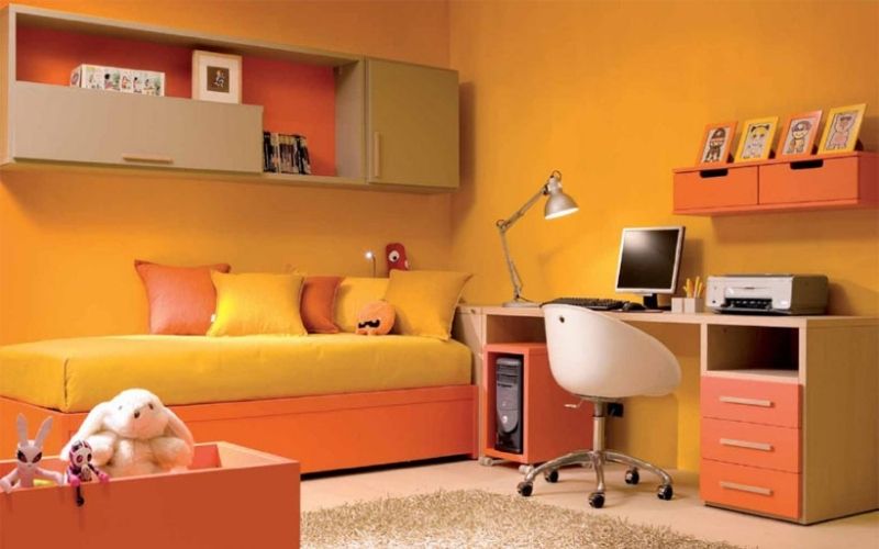 Màu vàng cam năng động và phá cách cho không gian sống