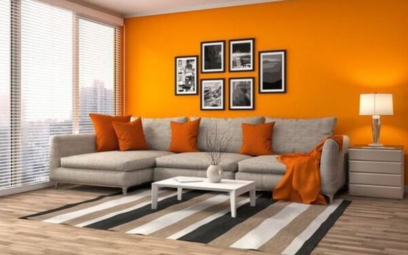 Kết hợp màu vàng cam với các đồ nội thất khác nhau