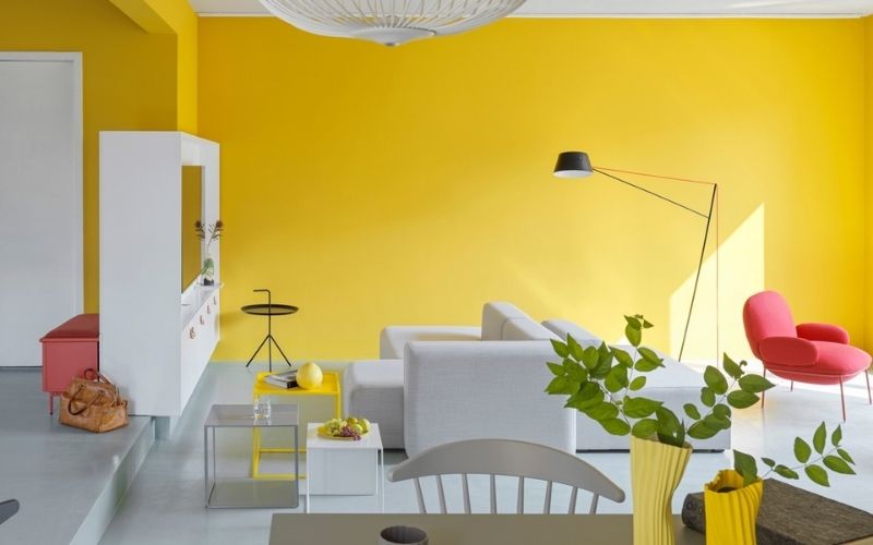 Năng lượng tích cực của gam màu vàng tươi sáng