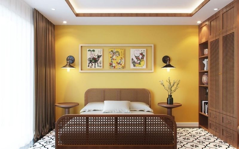 Giúp thư giãn và dễ chìm sâu vào giấc ngủ với gam màu vàng